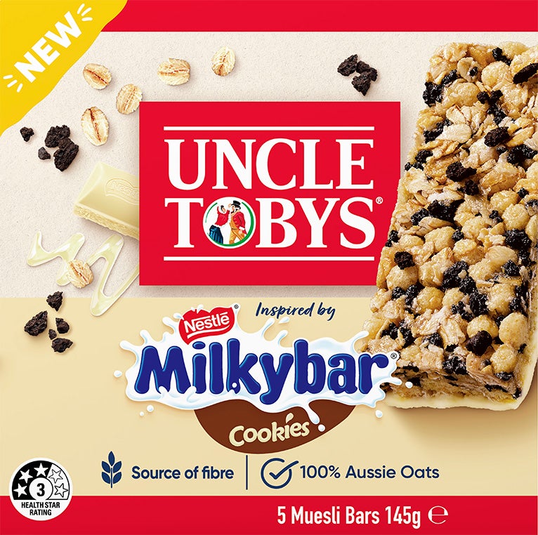 UNCLE TOBYS Inspired By MILKYBAR COOKIES Muesli Bars