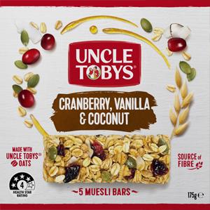 Uncle Tobys Muesli Bar Cranberry Vanilla & Coconut
