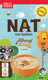 Uncle Tobys NAT™ Oat Porridge Sachets Almond & Honey